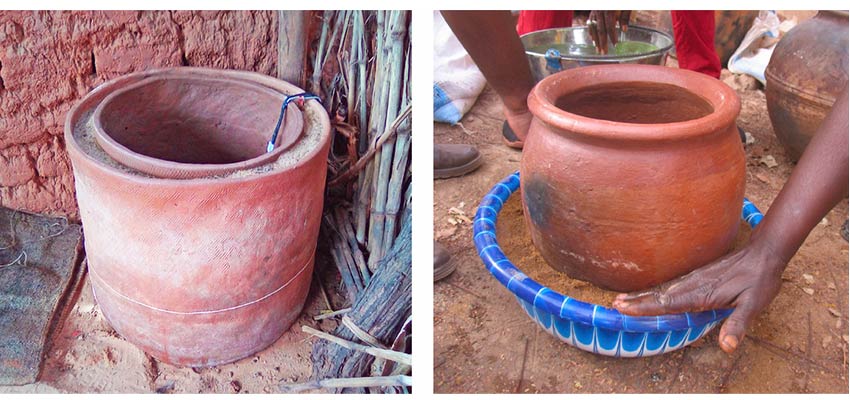 2 clay pot-in-pot coolers