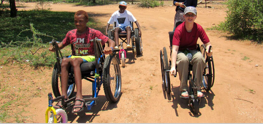 Jephtha, Keemenao, Cady '18, and Mina '17 headed to town with the prototypes!