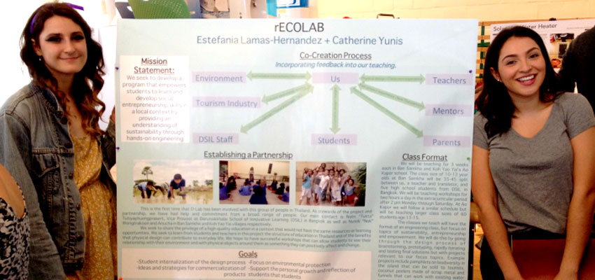 Students from D-Lab: Earth 2016  presenting a poster of their project rECOLAB at the end-of-semester D-Lab Showcase.