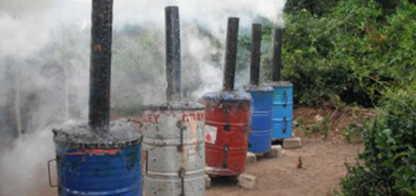 Charcoal kilns, ARTI Energy, Dar es-Salaam, Tanzania.