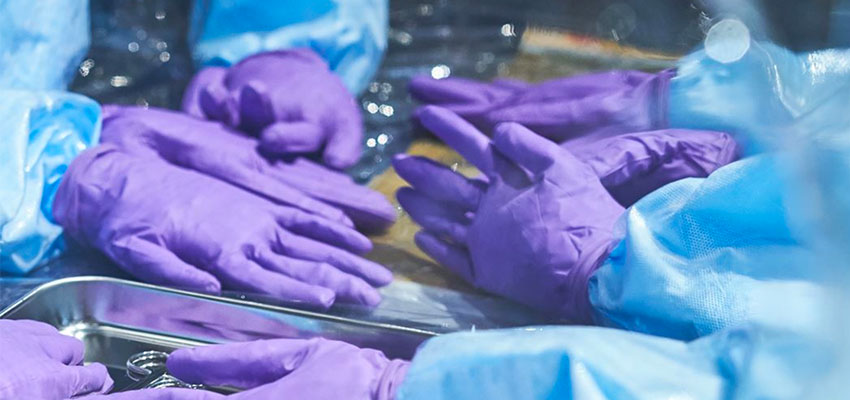 Surgical gloves incorporated into the SurgiBox