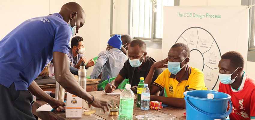 Peter (standing at left) at the Co-Design Summit in Arua, Uganda. Photo: MIT D-Lab/Miu Kumakura