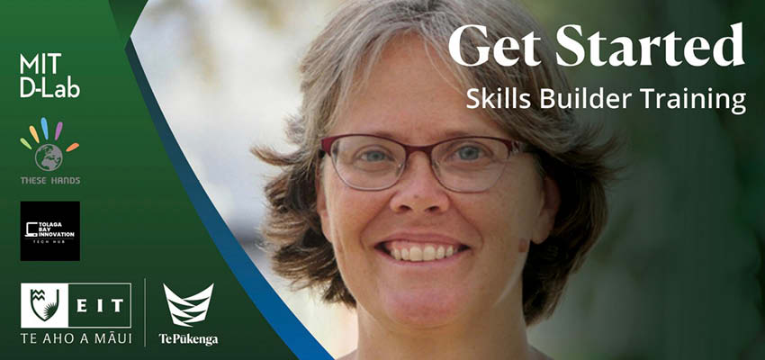MIT D-Lab Founding Director Amy Smith in an advertisement for a Skills Building program in New Zealand.
