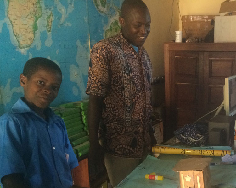 Students creating a prototype, Kasiisi Primary School, Uganda.