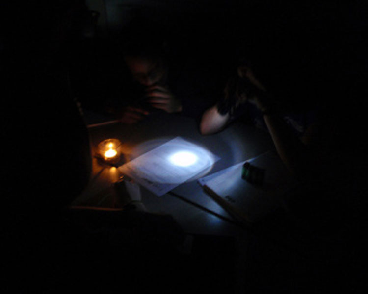 We then allowed the students to use hand-pumped flashlights. That made things a whole lot easier, although it wasn't nearly as easy as typical MIT task lighting associated with quizzes.