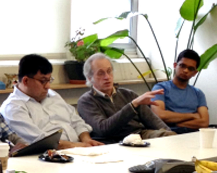 (l-r) Jose Pacheco of the MIT Masters in Manufacturing Engineering program, D-Lab staff member Gwyn Jones, Scale-Ups fellow Sidhant Pai (Protoprint)