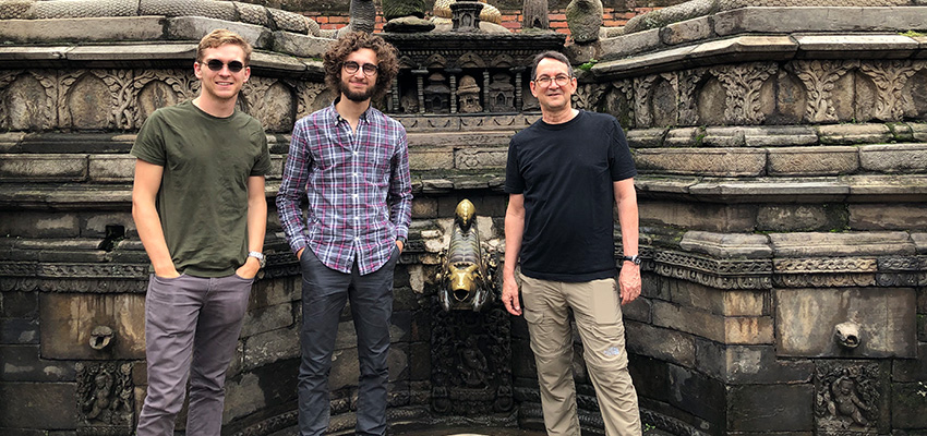 Matthew Baldwin, Robert Powell, and Bob Nanes visiting Bhaktapur Durbar Square