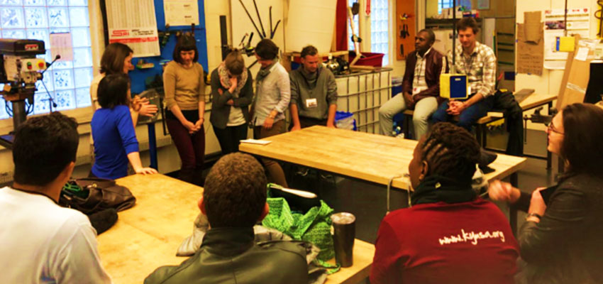 Ecosystem Builder Fellows engaging in an activity around Creative Capacity Building — at MIT D-Lab.