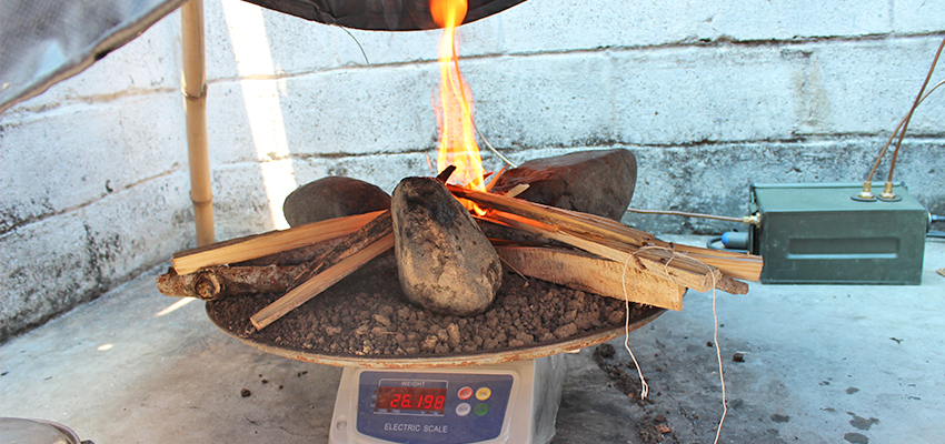 Testing cooking fuels in Haiti, 2014.