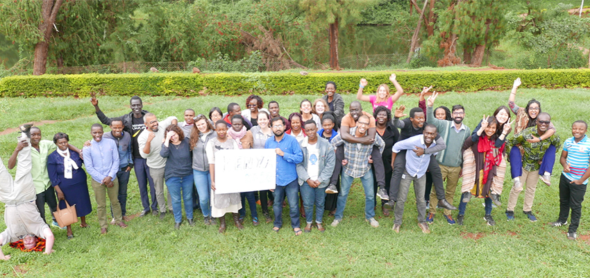 Local and international participants & organizers from 19 countries that gathered in Embu, Kenya for 15 days in July to live together and understand the challenges of financial inclusion through the co creative design process with local community partners.