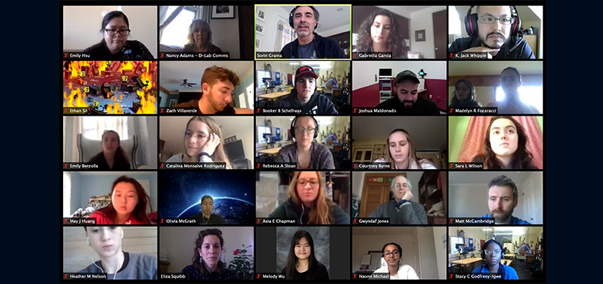 Spring 2020 D-Lab: Design class on Zoom, during the Covid-19 move to virtual learning.