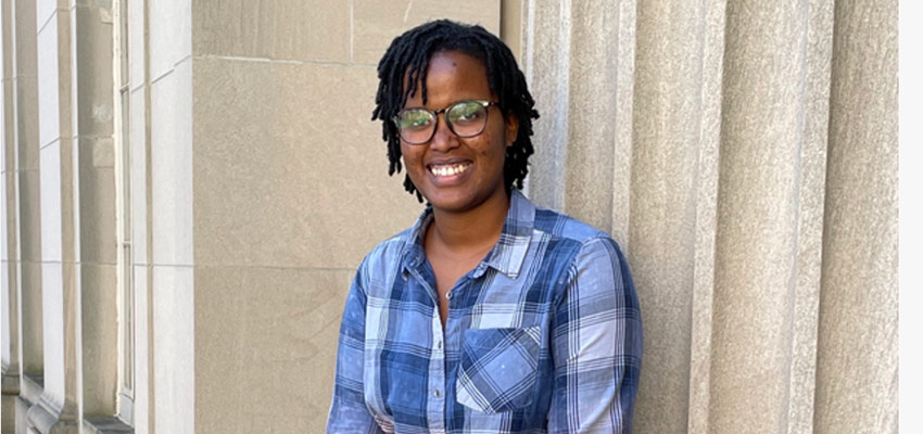MIT senior Carene Umubyeyi hopes to use the knowledge she has gained during her time at MIT to expand and educate on sustainable structural design and building methods in her home country of Rwanda and elsewhere in Africa. Credits: Photo: Kathleen Briana 
