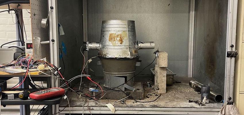 Heat exchanger testing set up. Photo: Courtesy MIT D-Lab