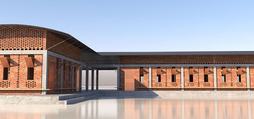 Design of the We Yone Learning Centre (WYLC). This design, the work of Natasha Hirt, is a synthesis of designs produced by D-Lab Schools students in Fall 2021