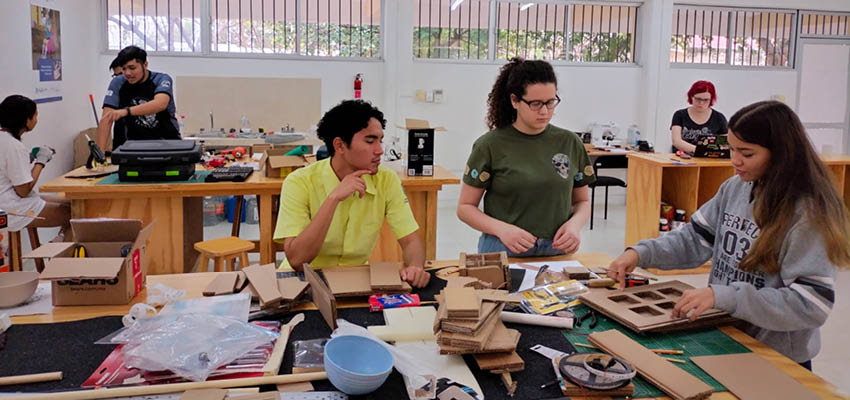 Students at the Perkins Adaptive Design Center. Photo: Courtesy Perkins School for the Blind