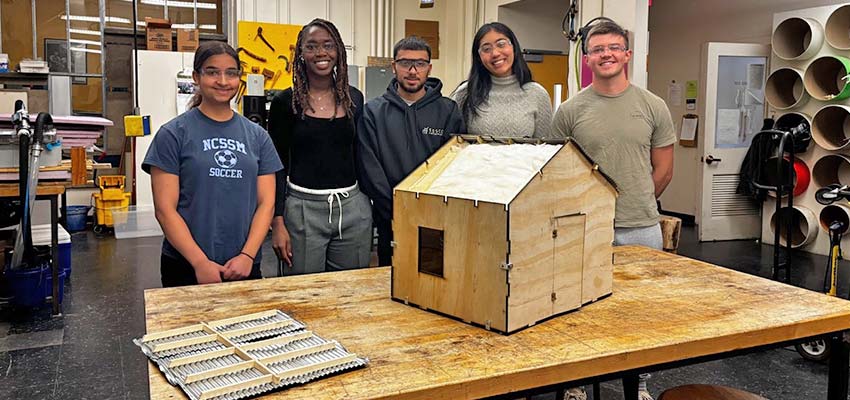 Team members, left to right: Sophia, Adria, Daanyaal, Maya, Jack. Photo: Courtesy MIT D-Lab