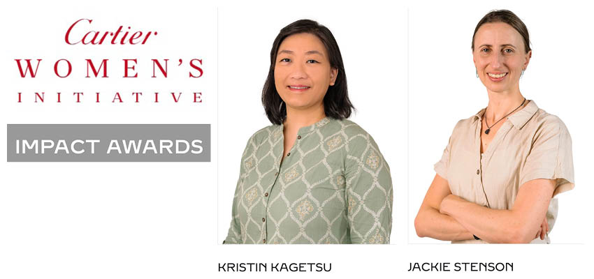 Krtistin Kagetsu (left) of Saathi Pads and Jack Stensen (right) of Essmart. Photo: Cartier Women's Initiative