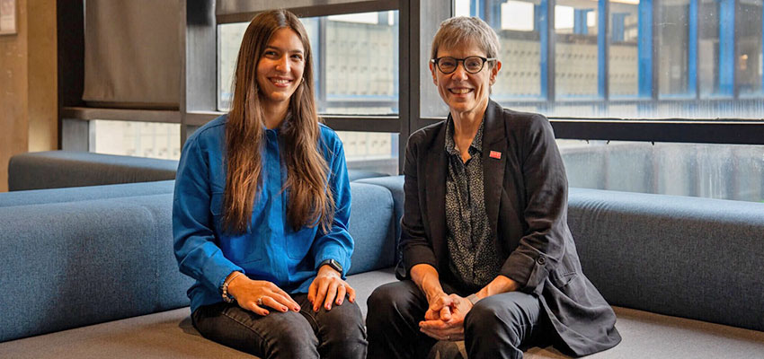 MIT philosopher Sally Haslanger (right) has been Pavel’s primary mentor and philosophical role model, significantly shaping her ideas and supporting her every step of the way. Photo: Hanley Valentin