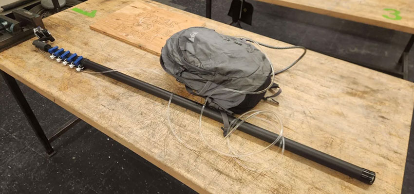 Final design of improved fumigation pole in the MIT D-Lab workshop. Photo: Courtesy MIT D-Lab