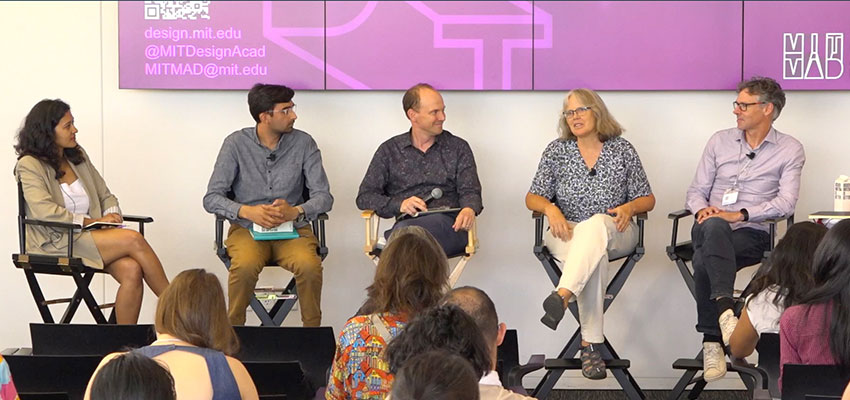 Left to right: Surbhi Agrawal, Aditya Mehrotra, John Ochsendorf, Amy Smith, Richard Perez. Image: Courtesty MIT MAD