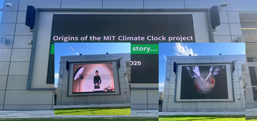 MIT Climate Clock message, spring 2025. Photo: Courtesy MIT D-Lab