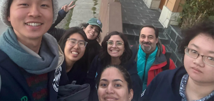 From left to right: Bob Zeng, Kanokwan Tungkitkancharoen, Macarena, Ana (top), Khadija Ghanizada, Nicolas Maggio, Irene Dong. Macarena and Ana are employees at Fovisee who, in addition to their weatherization work, showed us around and helped translate the entire trip. Photo: Courtesy MIT D-Lab