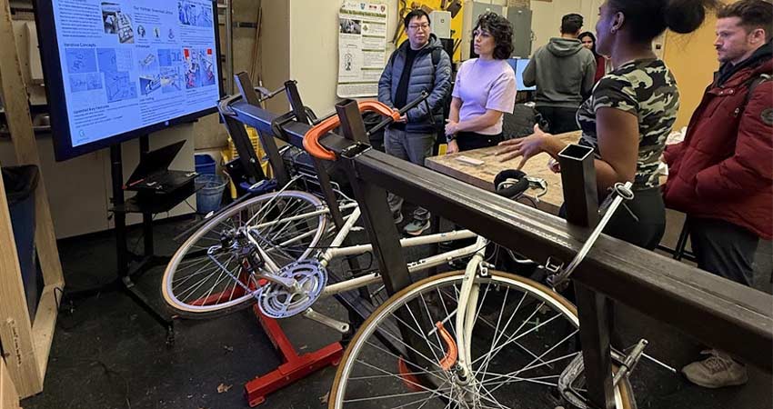 Qiana presenting our product and findings on our e-bike jig frame. Photo: Courtesy MIT D-Lab