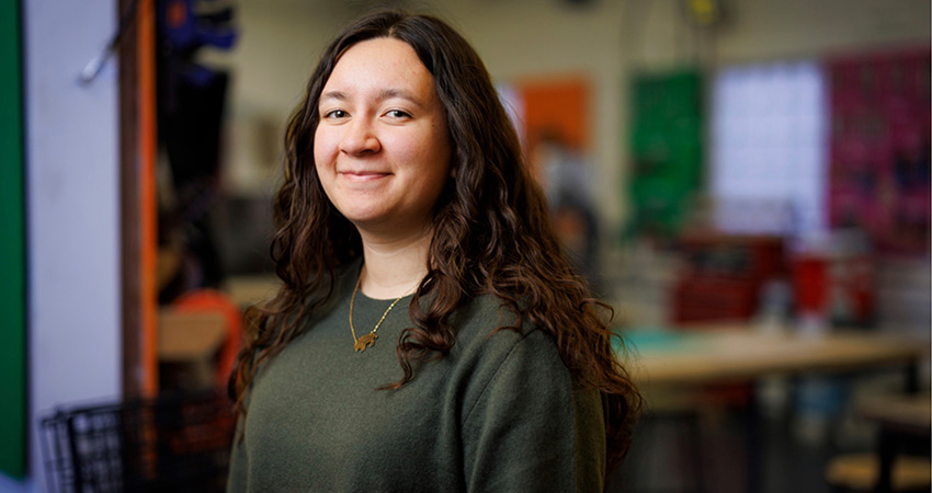Kiyoko “Kik” Hayano, a second-year mechanical engineering student at MIT, worked with Keo Fish Farms through MIT D-Lab to help find solutions to local water-quality challenges. “It opened my eyes to how engineering can support sustainable food systems and rural communities,” she says. Credits: Photo: Adam Glanzman 