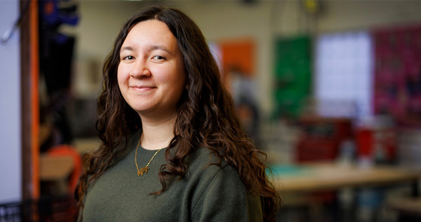 Kiyoko “Kik” Hayano, a second-year mechanical engineering student at MIT, worked with Keo Fish Farms through MIT D-Lab to help find solutions to local water-quality challenges. “It opened my eyes to how engineering can support sustainable food systems and rural communities,” she says. Credits: Photo: Adam Glanzman 