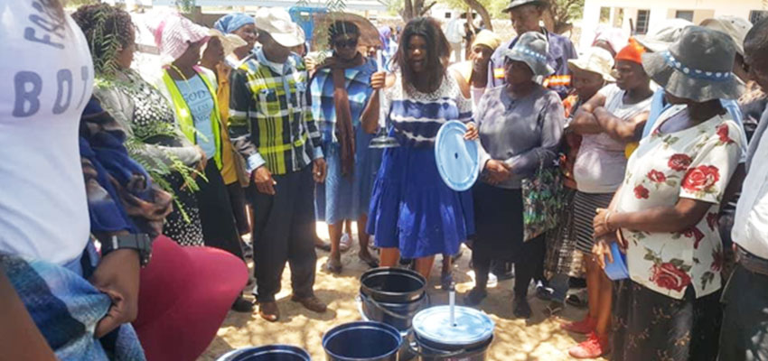 Bucket Washer Build-It in Dutlwe and showing off final prototype at the Kgotla for the community design review
