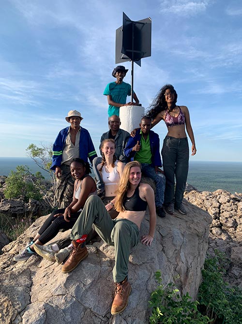 The crew at the peak of Botswana--the Male Hill--in Tsodilo.
