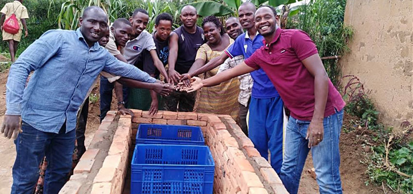 A completed brick Zero Energy Cooling Chamber in Gatisbo, Rwanda.