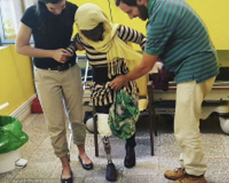 Katelyn Sweeney (left), Fall 2015 winner of a D-Lab UGC Fieldwork Grant to test a transtibial prosthetic liner in Kenya & Ethiopia.