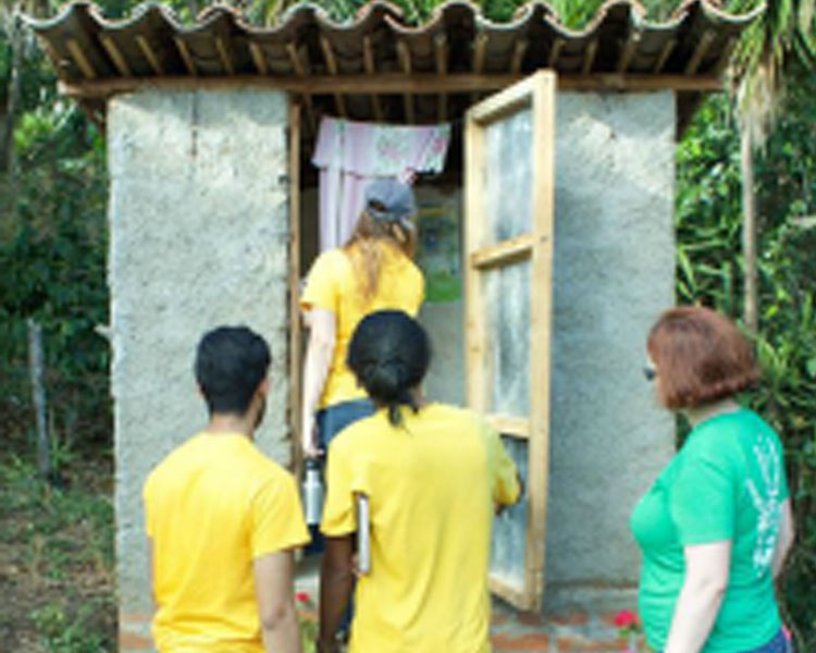 D-Lab students building a composting toilet in El Salvador, IAP 2016.