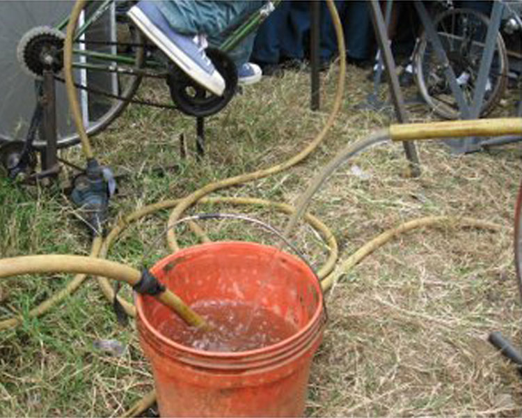 Bernard's bicycle-powered water pump. Photo: Bernard Kiwia