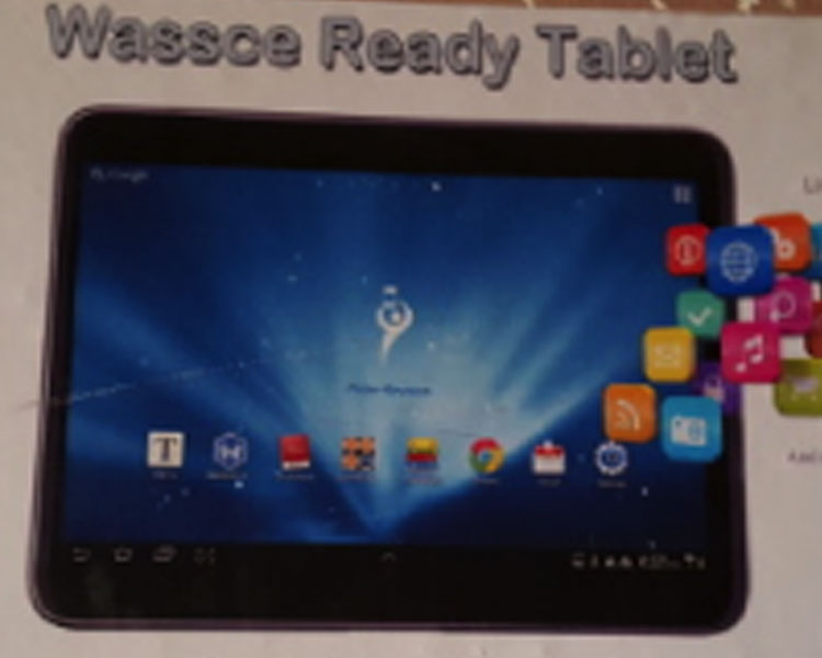 WASSCE-ready tablet advertisement.