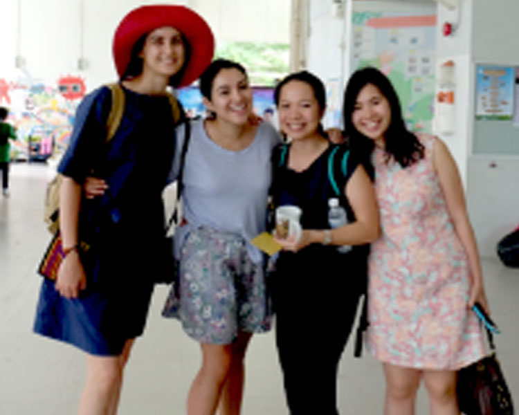 Left to right: Catherine, Estefania, Tukta and Sam (one of our translators) at DSIL.