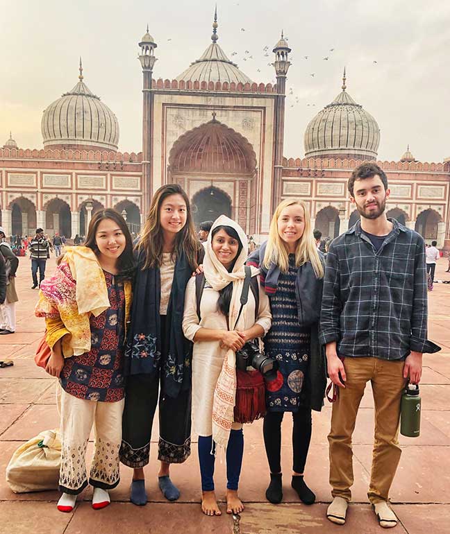 Visiting Jama Masjid, one of the biggest mosques in India.