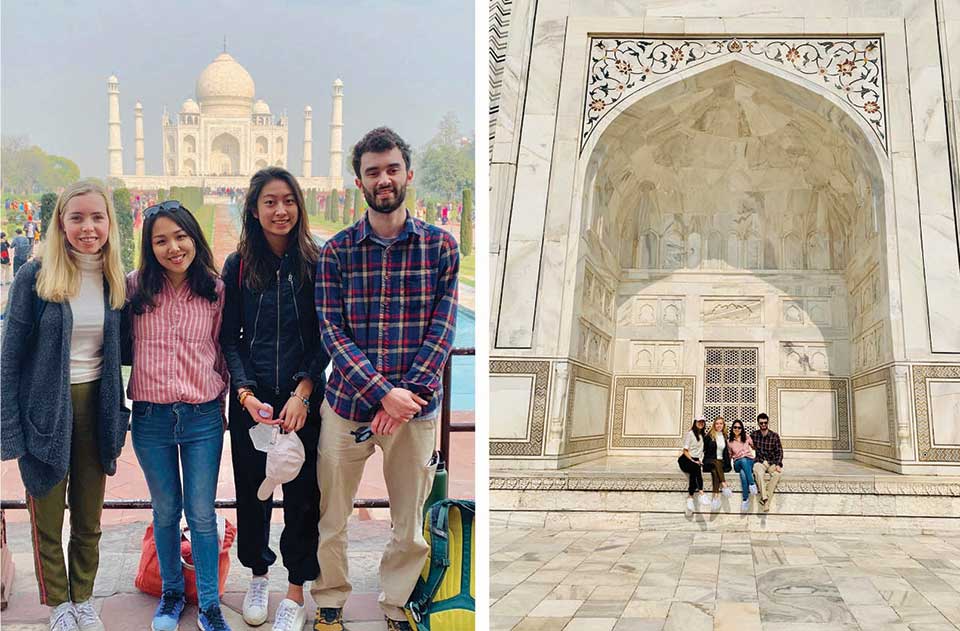Students at Taj Mahal, Agra, India.