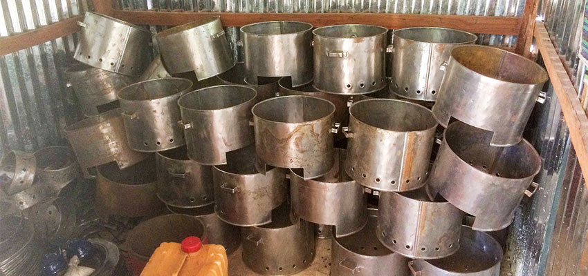 Locally manufactured cookstove parts.