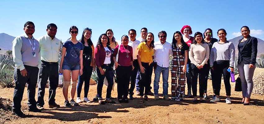 Us with Oaxin and a group of professors and directors from UTVCO at a mezcal production farm!