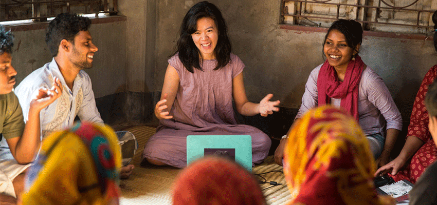 Rebecca Hui, at a Roots Studio workshop. Image by Taylor Weidman