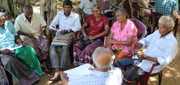 Focus group participants discussing the long-term outcomes of innovation capacity-strengthening programs in Sri Lanka