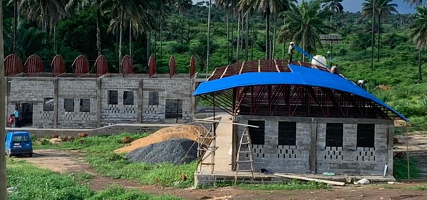 One story building under construction.