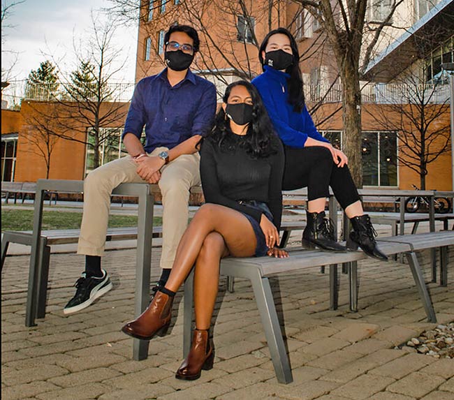 TILT team (left to right): Nisal Ovitigala ‘21, Smita Bhattacharjee ‘21, and Jessica Xu ‘21